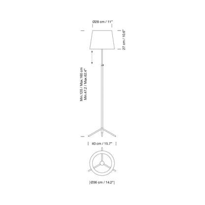 Pie de Salón Floor Lamp - line drawing.