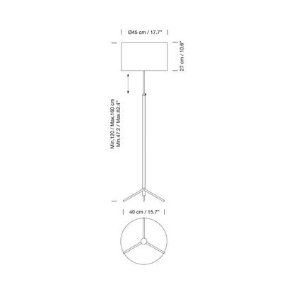 Pie de Salón Floor Lamp - line drawing.