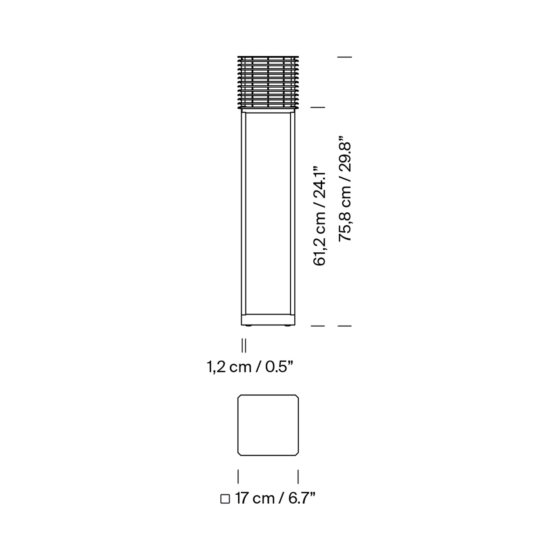 Shiro 17 Alta Outdoor Floor Lamp - line drawing.