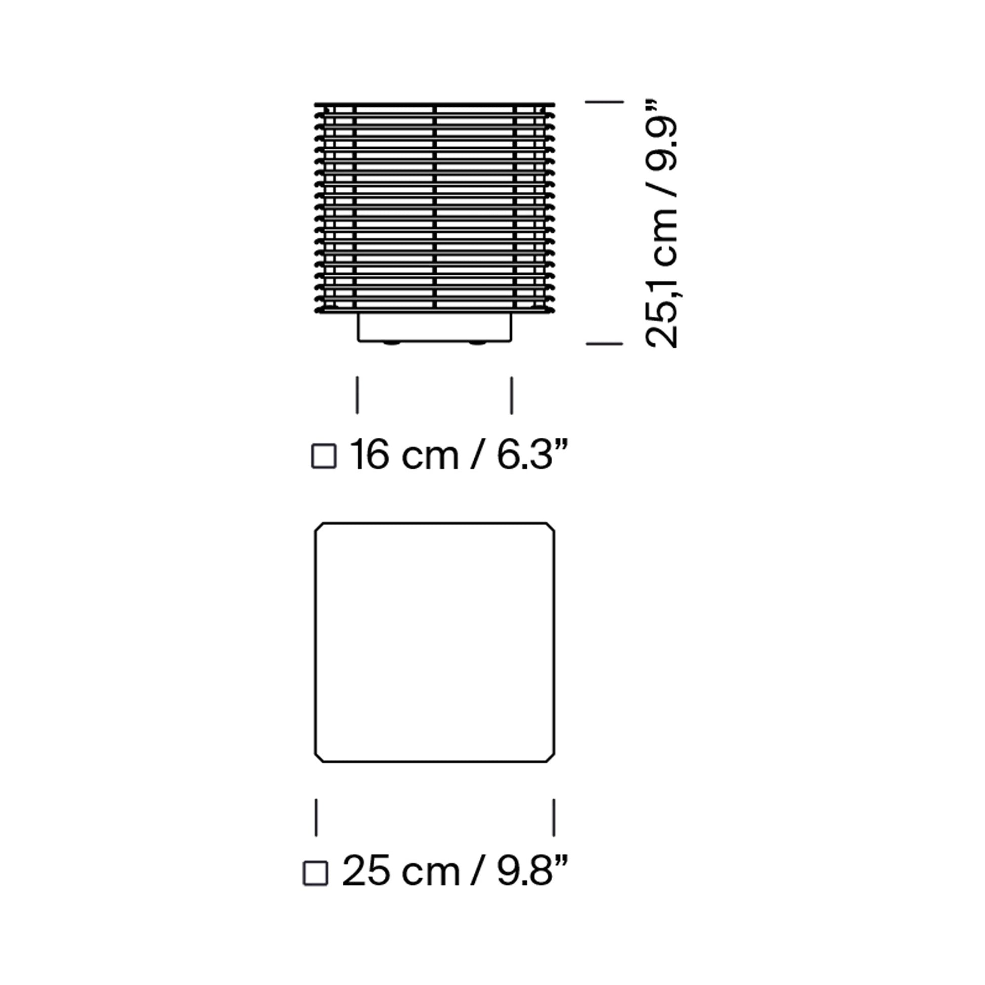Shiro Outdoor Table Lamp - line drawing.