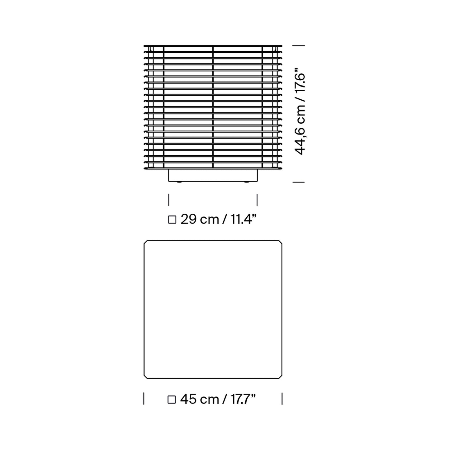 Shiro Outdoor Table Lamp - line drawing.