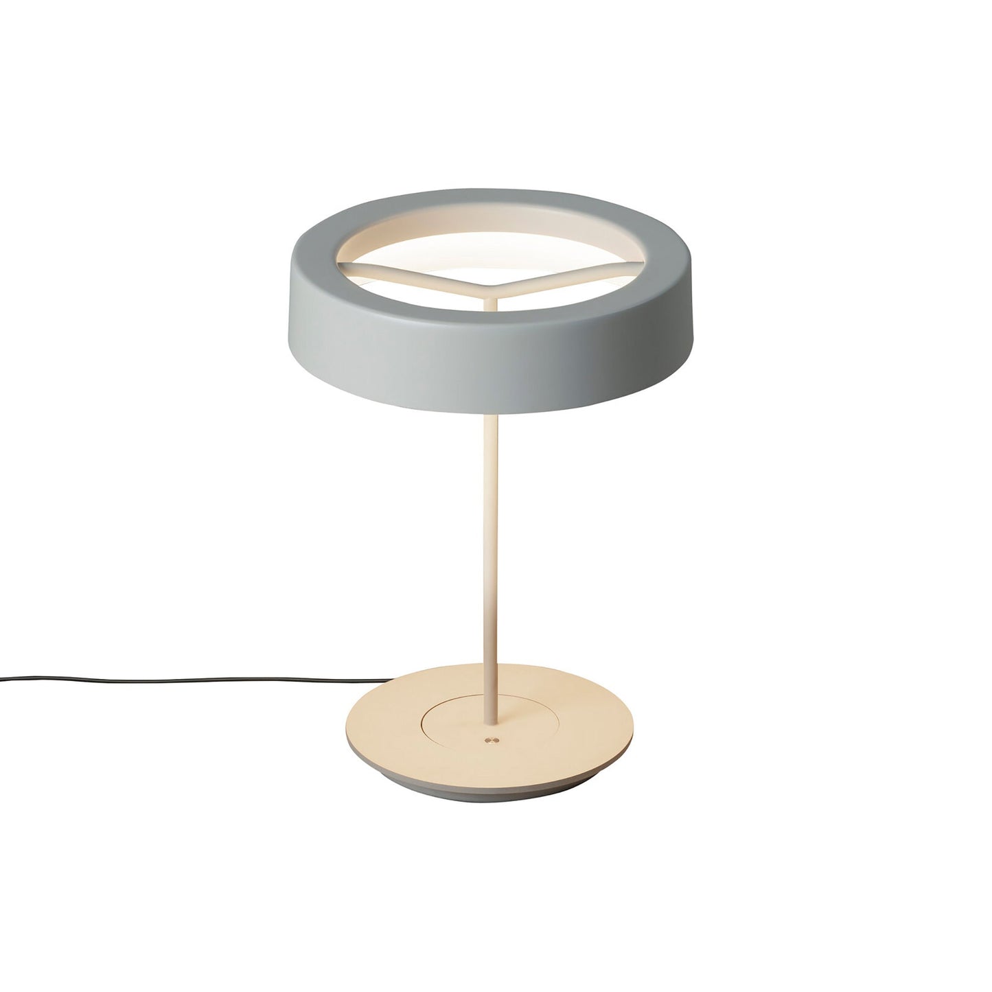 Sin LED Table Lamp in White Grey/White Grey Aluminum (Small).