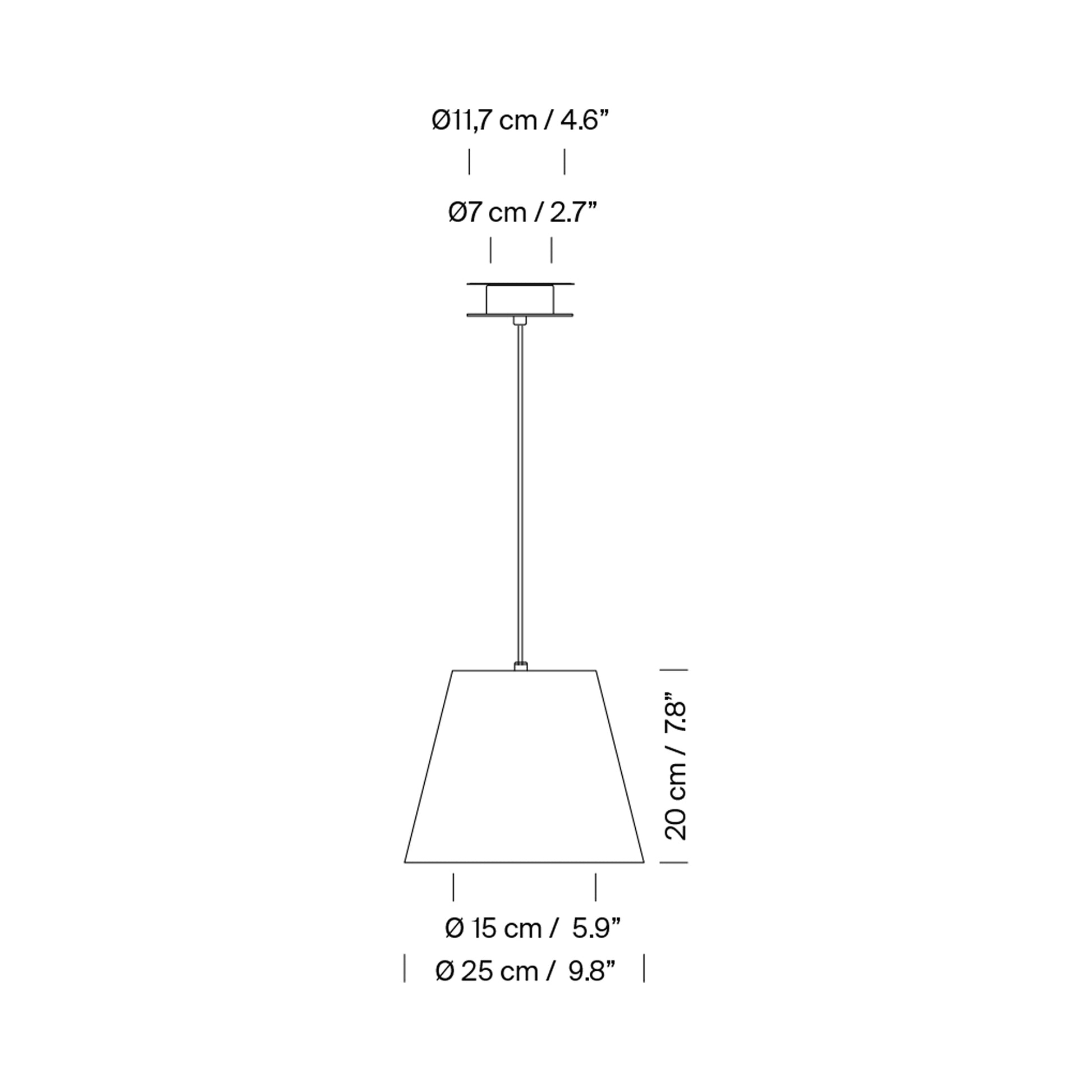 Sísísí Cónicas Single Pendant Light - line drawing.
