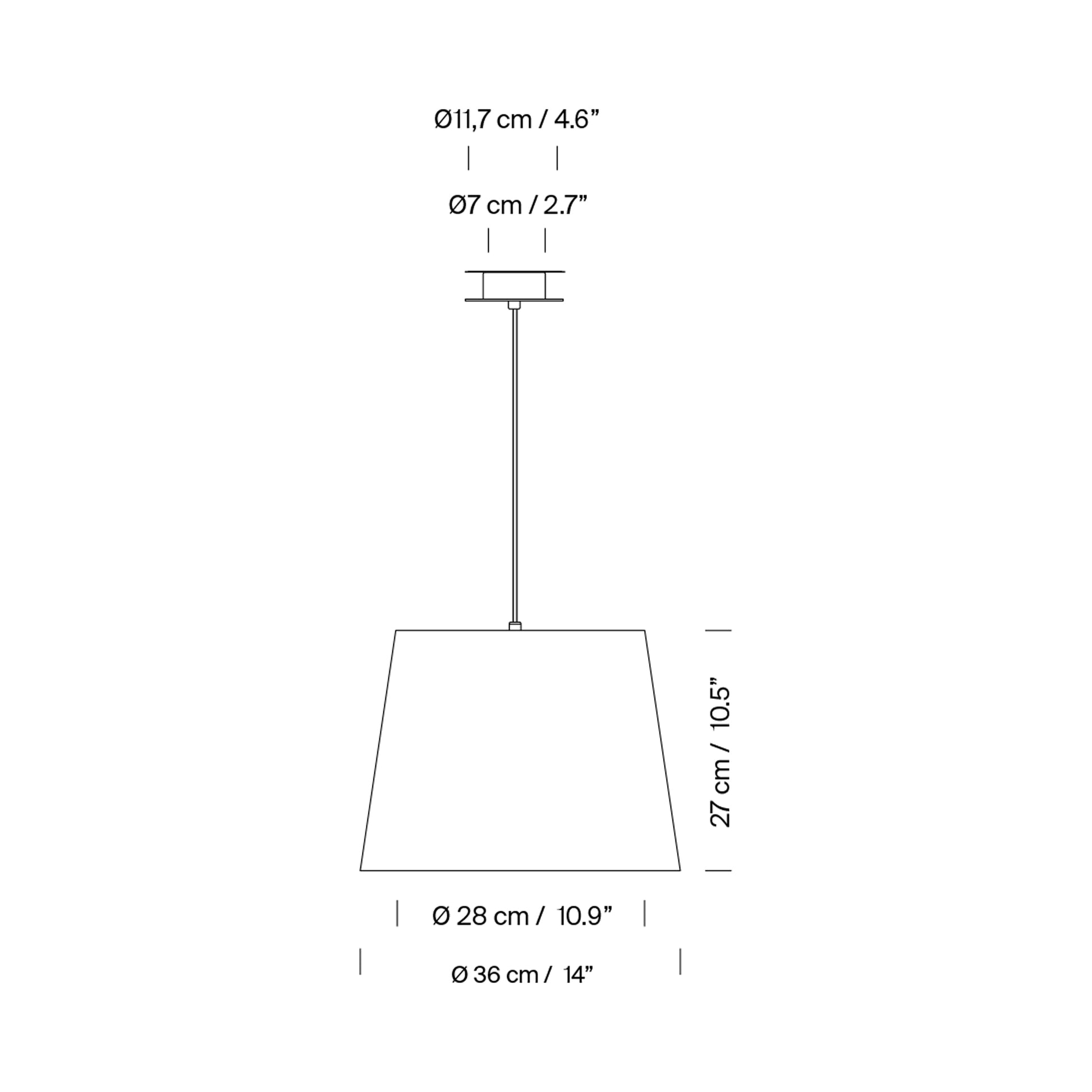 Sísísí Cónicas Single Pendant Light - line drawing.