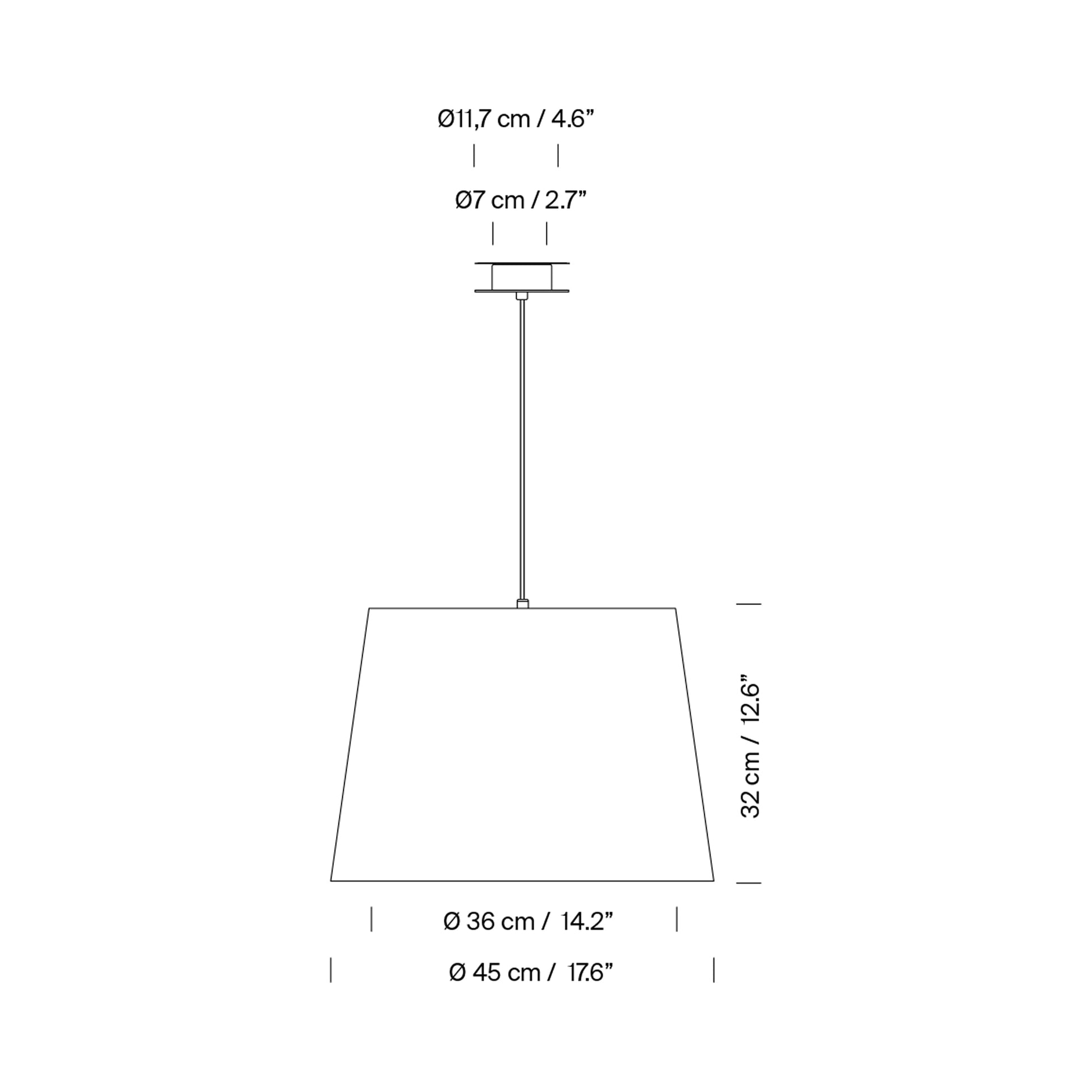 Sísísí Cónicas Single Pendant Light - line drawing.