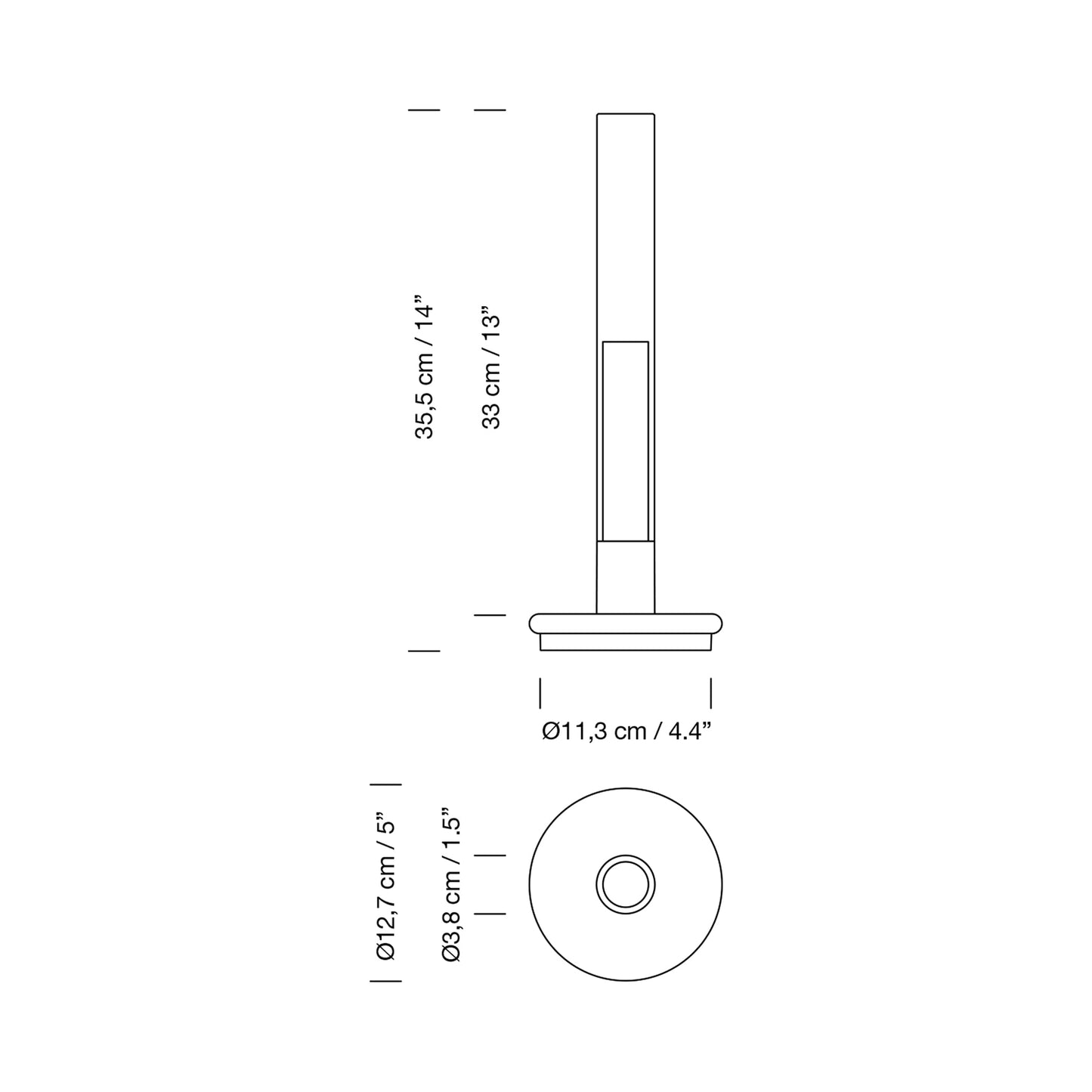 Sylvestrina Table Lamp - line drawing.