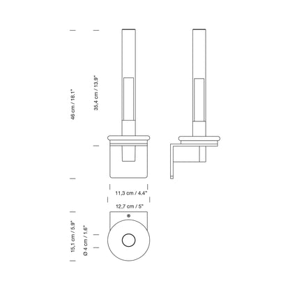 Sylvestrina Wall Light - line drawing.