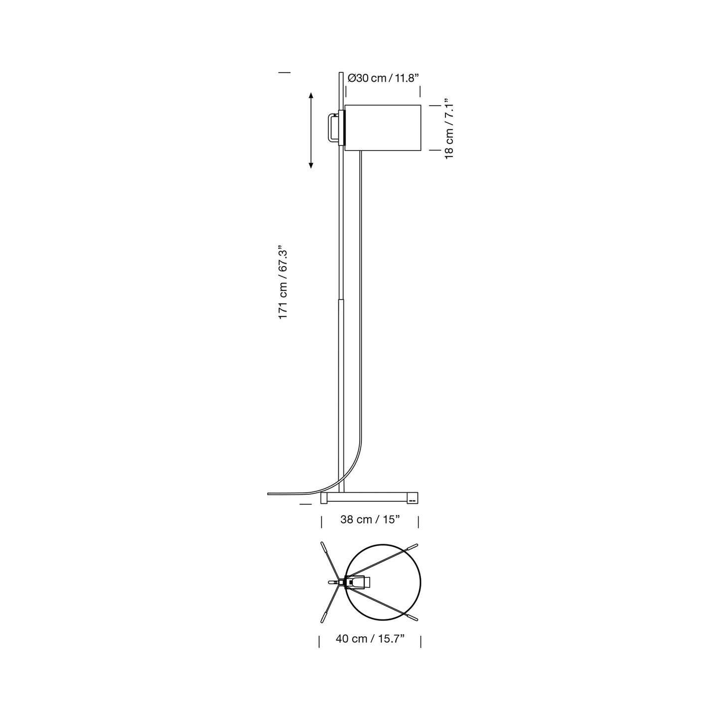 TMC Floor Lamp - line drawing.