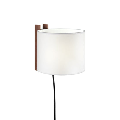 TMM Corto Wall Light in Walnut/White (With Plug).