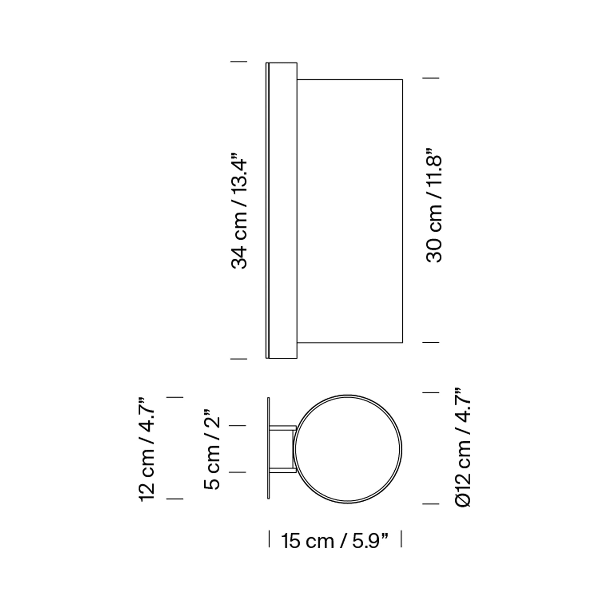 TMM Largo Wall Light - line drawing.