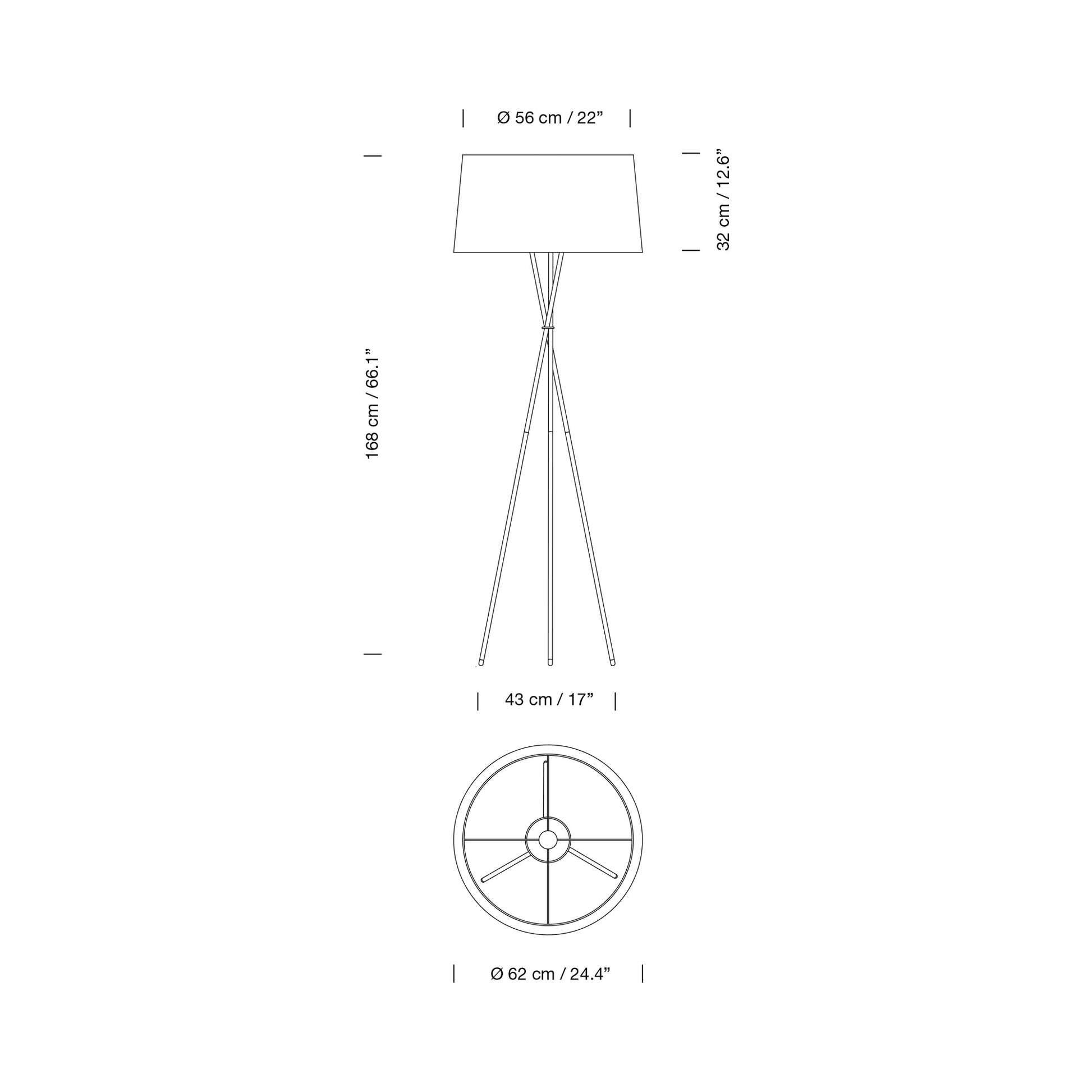 Trípode Floor Lamp - line drawing.