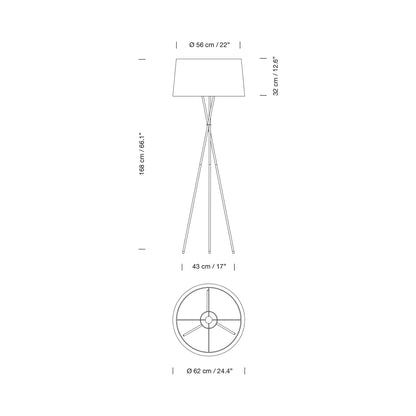 Trípode Floor Lamp - line drawing.