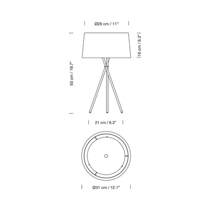Trípode Table Lamp - line drawing.