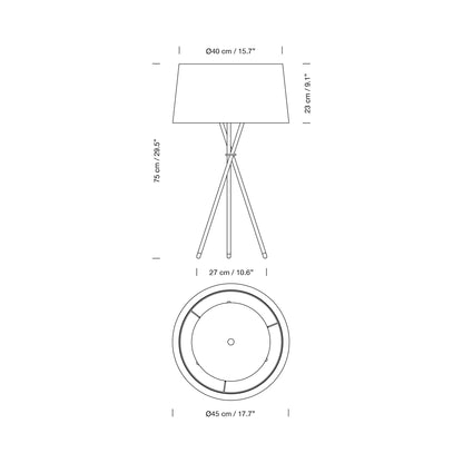 Trípode Table Lamp - line drawing.