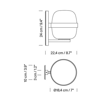 Wally Outdoor Wall Light - line drawing.