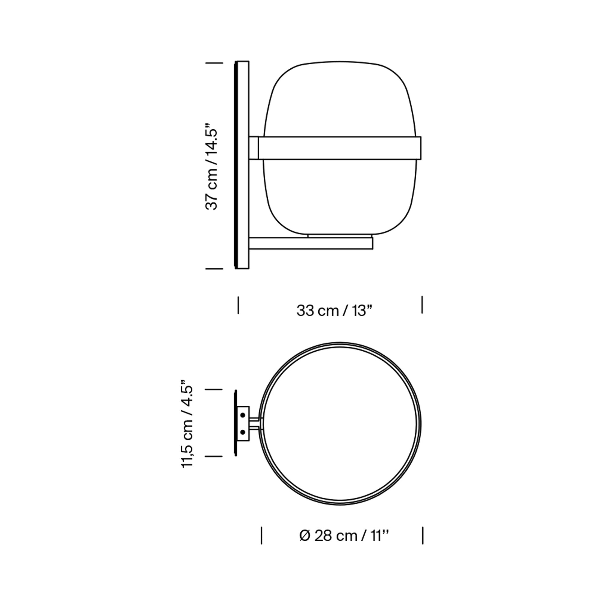 Wally Outdoor Wall Light - line drawing.