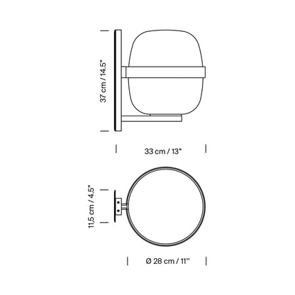 Wally Outdoor Wall Light - line drawing.