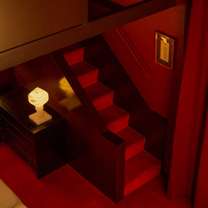 Zeleste Table Lamp in stairway.