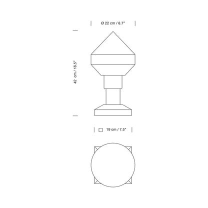 Zeleste Table Lamp - line drawing.