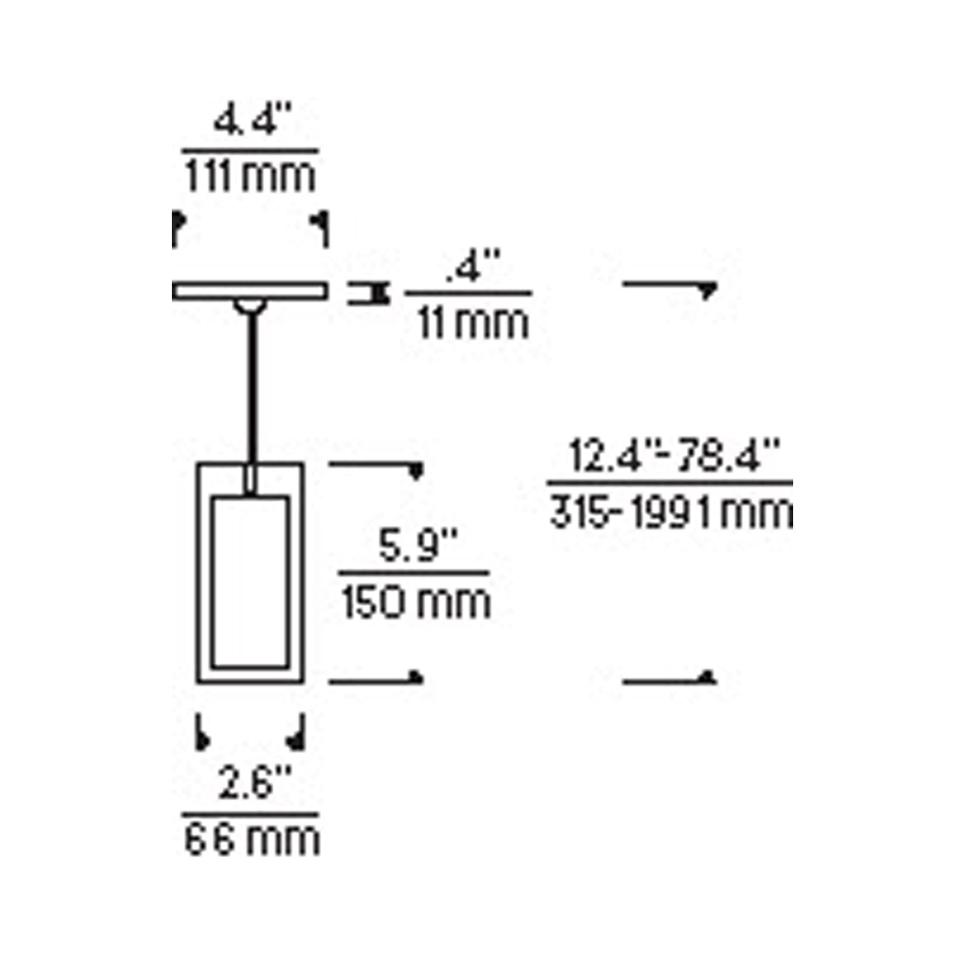 Sara Low Voltage Pendant Light - line drawing.