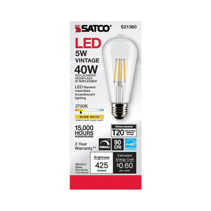 Edison Style Medium Base ST Type LED Bulb in Detail.