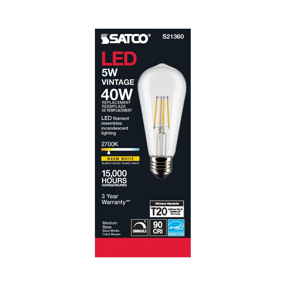 Edison Style Medium Base ST Type LED Bulb in Detail.