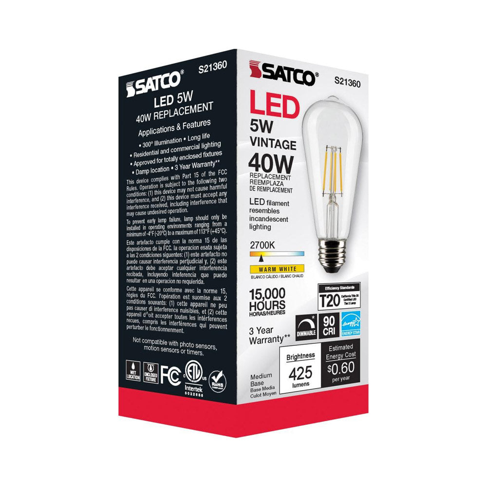 Edison Style Medium Base ST Type LED Bulb in Detail.