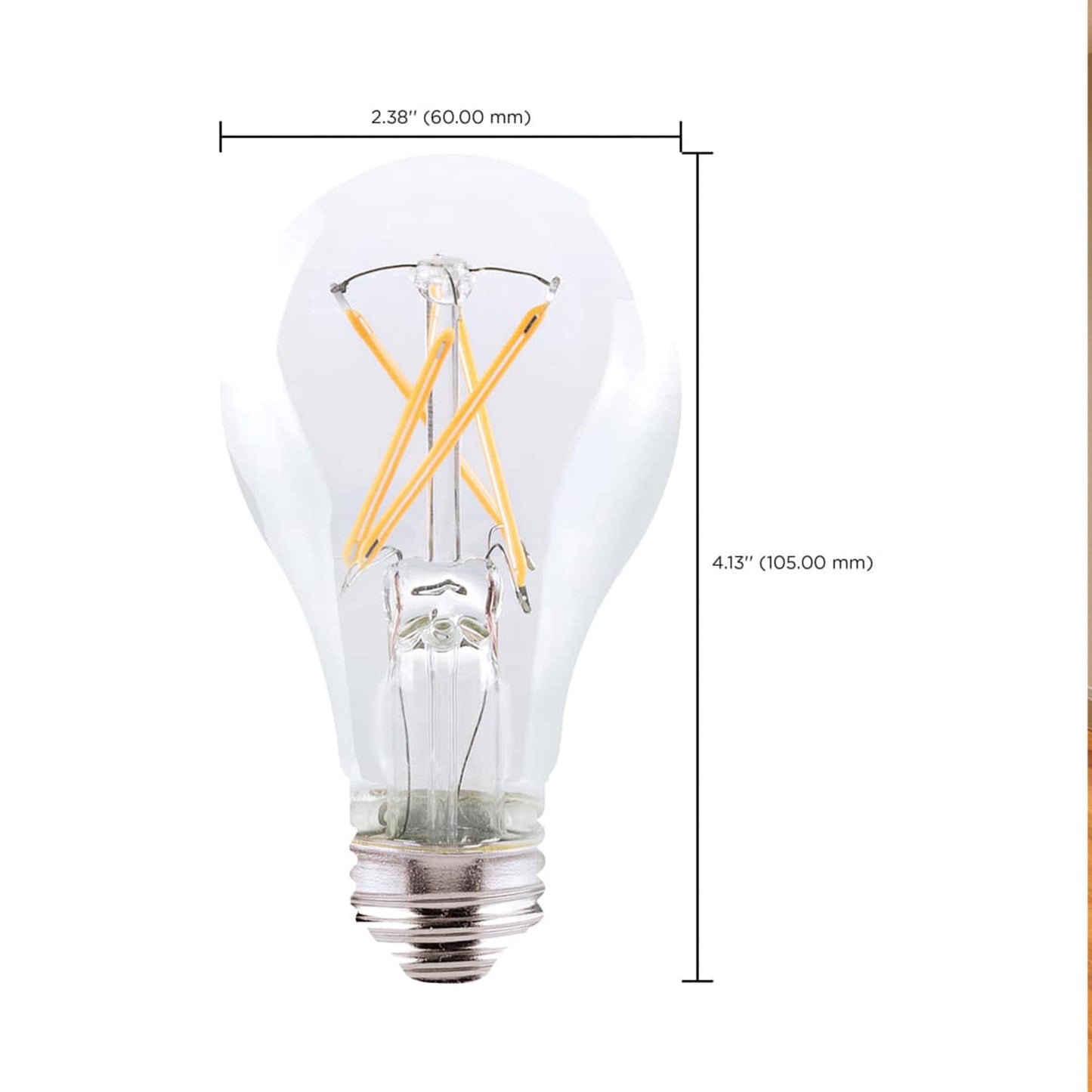 Medium Base A Type LED Bulb - line drawing.