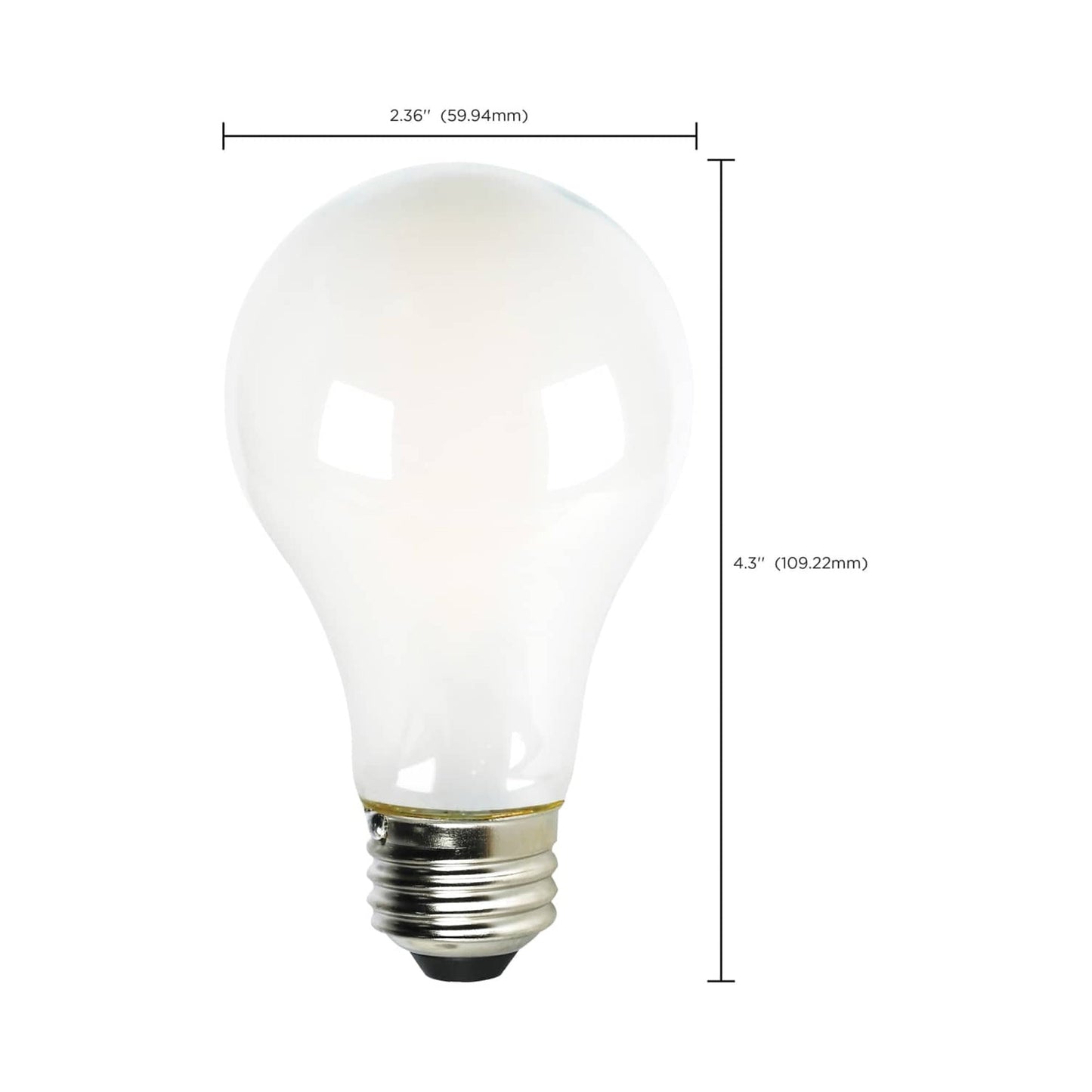 Medium Base A Type LED Bulb - line drawing.