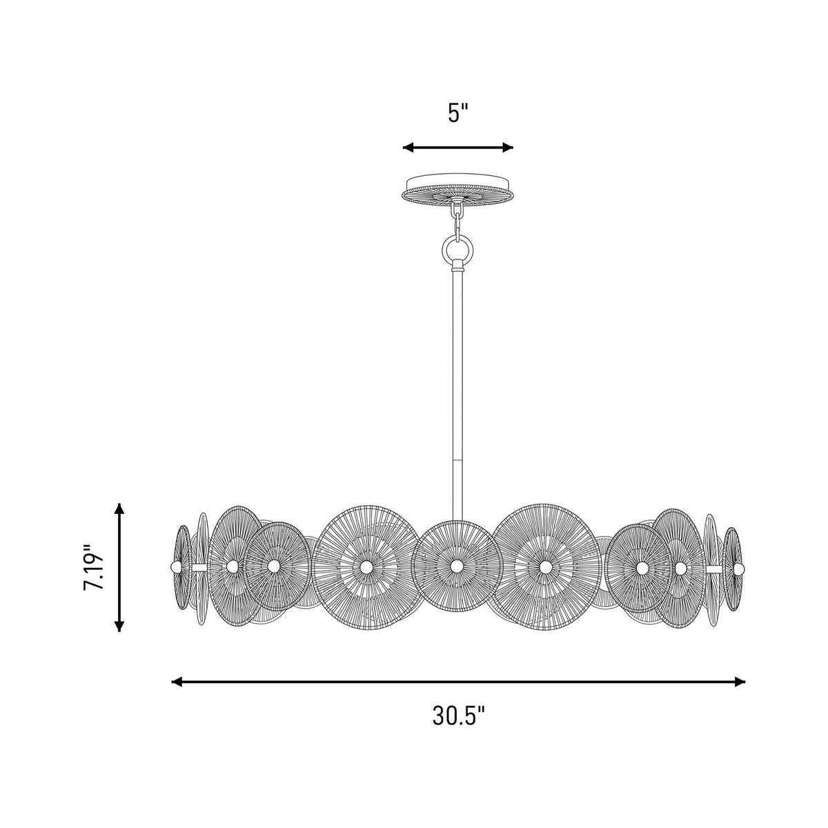 Abbott Pendant Light - line drawing.
