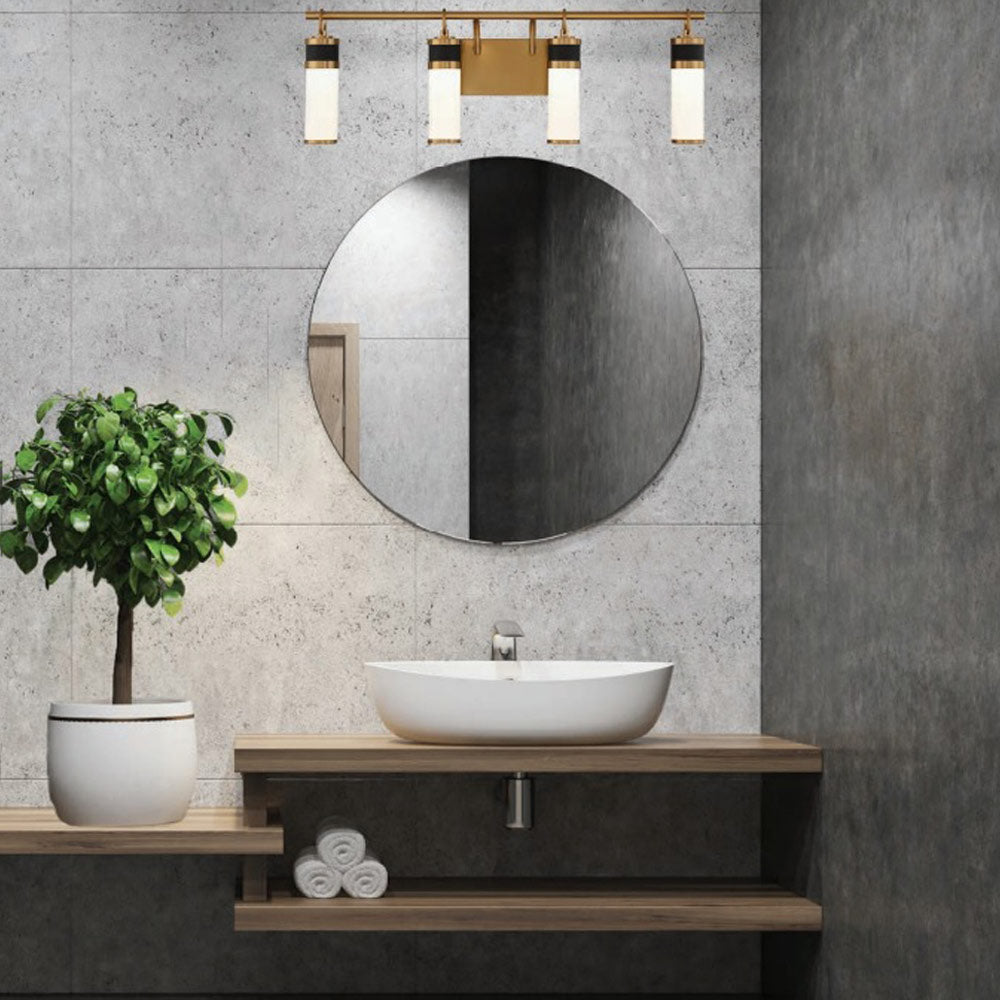 Abel LED Vanity Wall Light in bathroom.