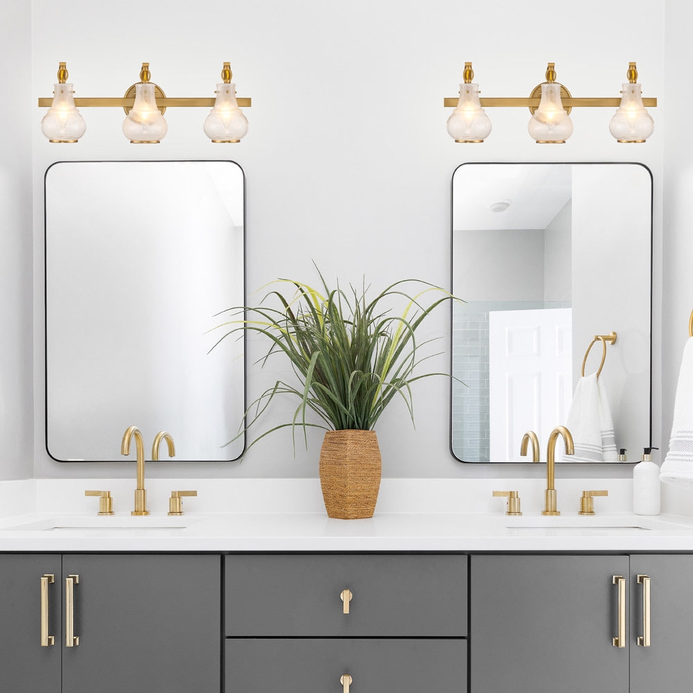 Adams Bath Vanity Light in bathroom.