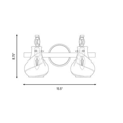Adams Bath Vanity Light - line drawing.