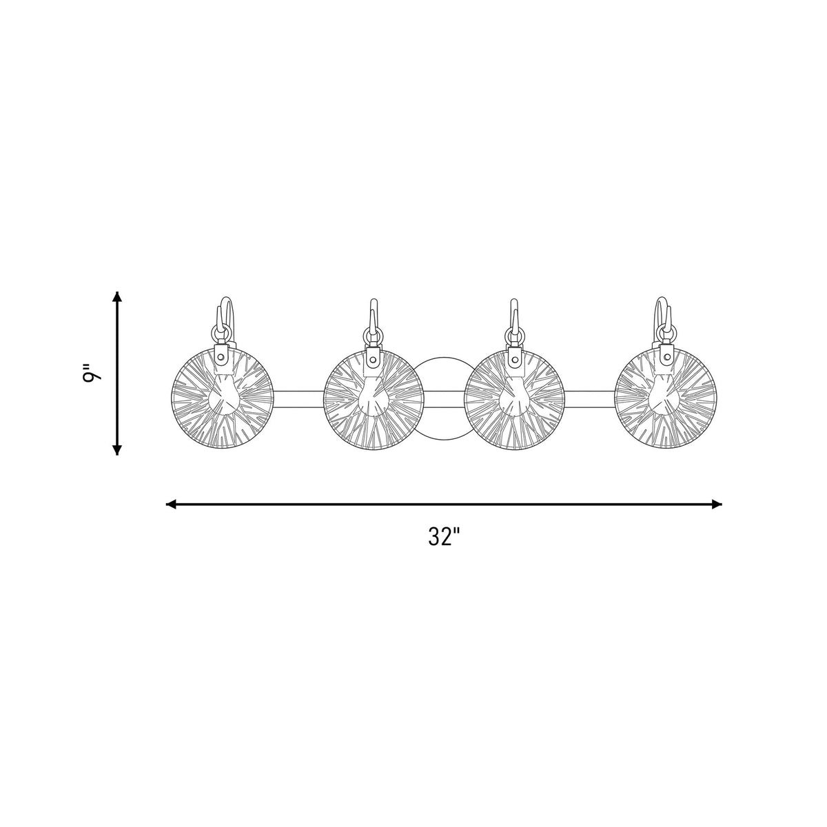 Addison Bath Vanity Light - line drawing.