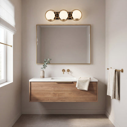 Alhambra Bath Vanity Light in bathroom.