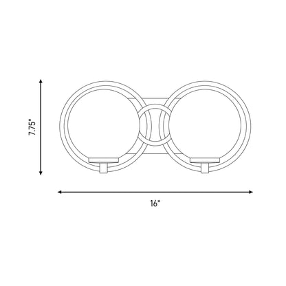 Alhambra Bath Vanity Light - line drawing.