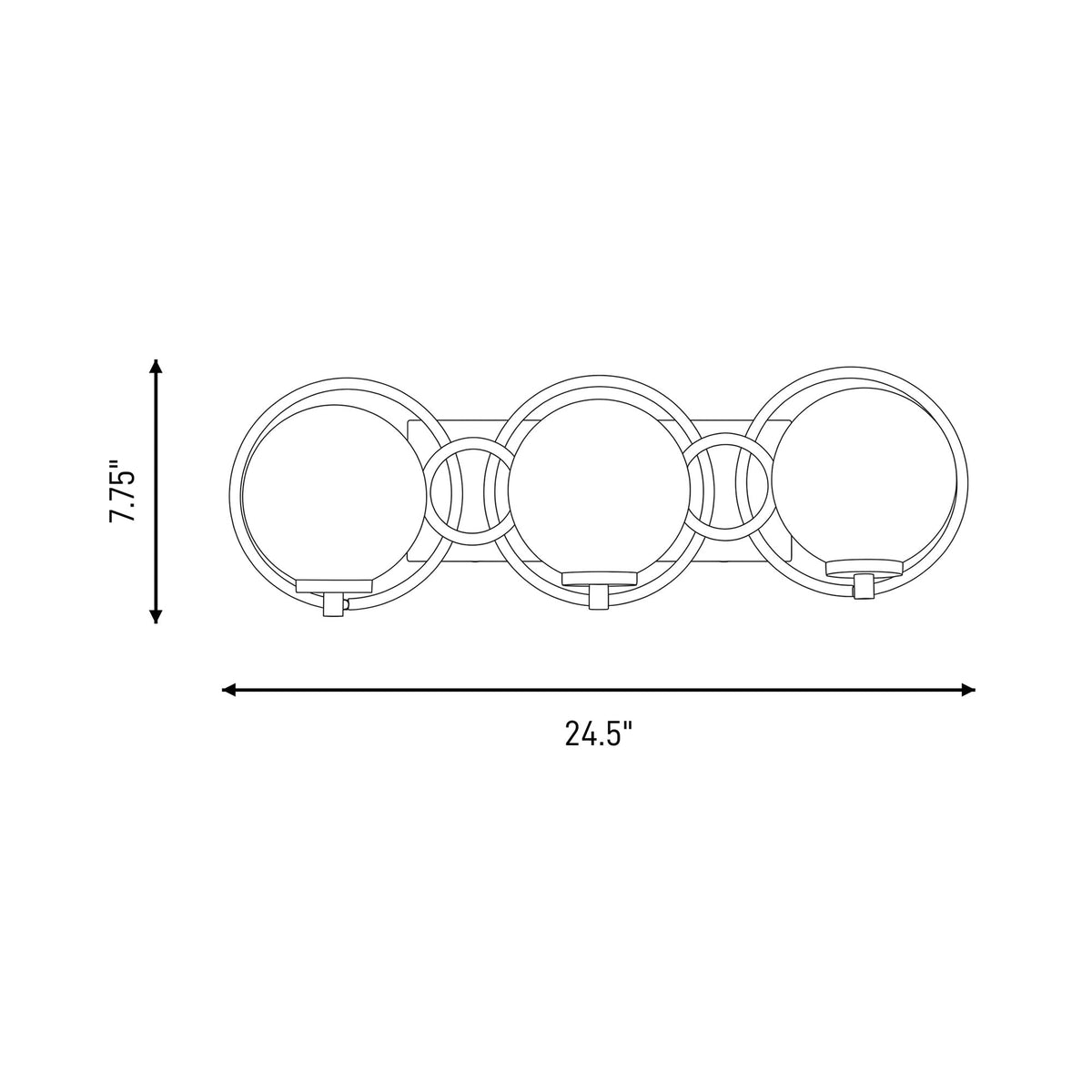 Alhambra Bath Vanity Light - line drawing.