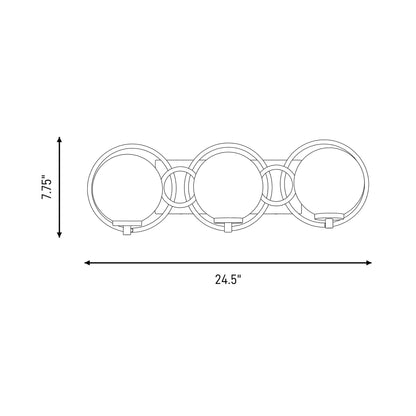 Alhambra Bath Vanity Light - line drawing.