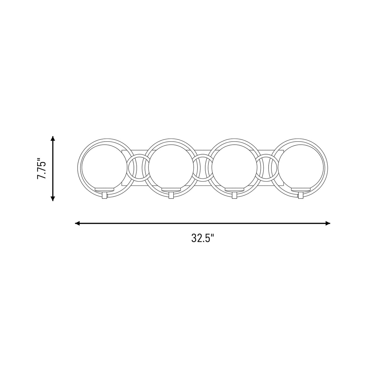 Alhambra Bath Vanity Light - line drawing.