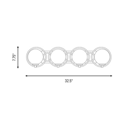 Alhambra Bath Vanity Light - line drawing.