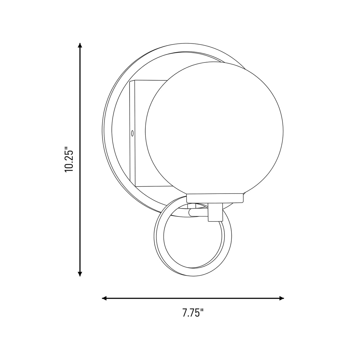 Alhambra Wall Light - line drawing.