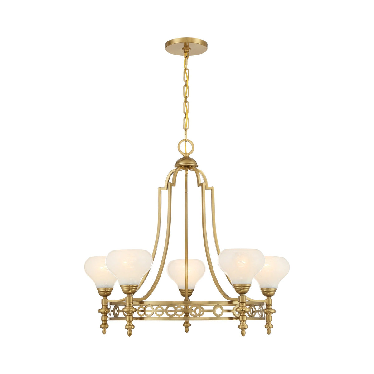 Allston Chandelier in Warm Brass (5-Light).