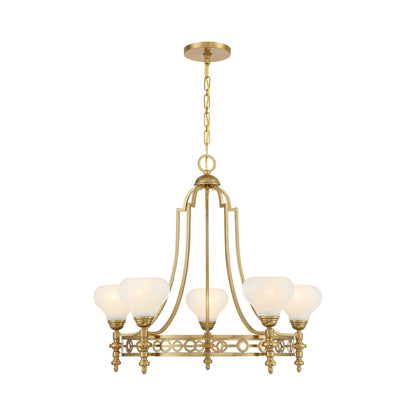 Allston Chandelier in Warm Brass (5-Light).