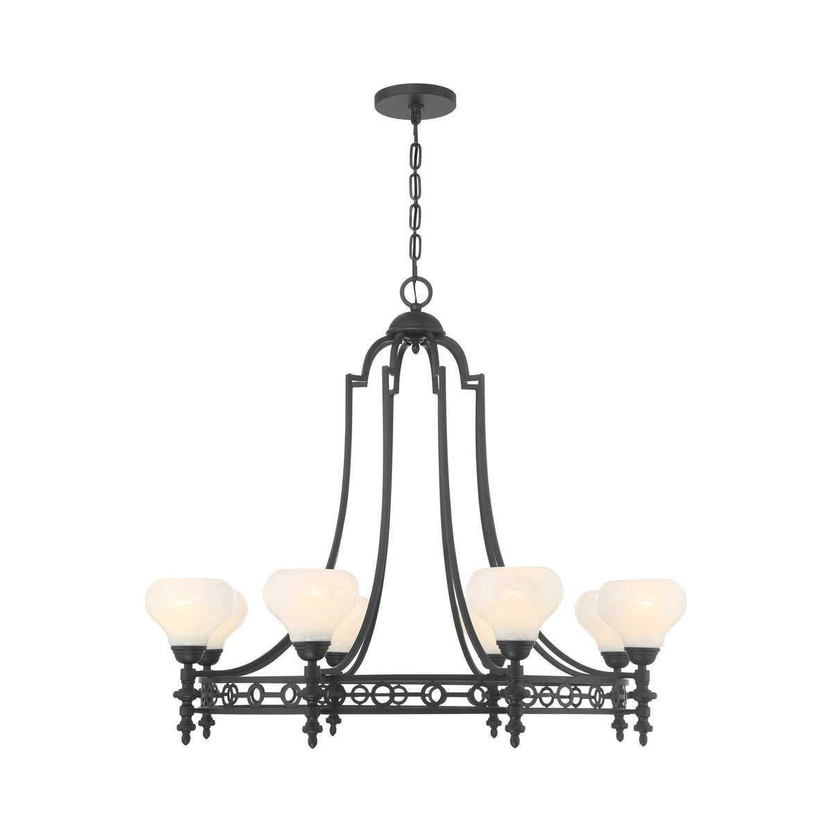 Allston Chandelier in Matte Black (8-Light).