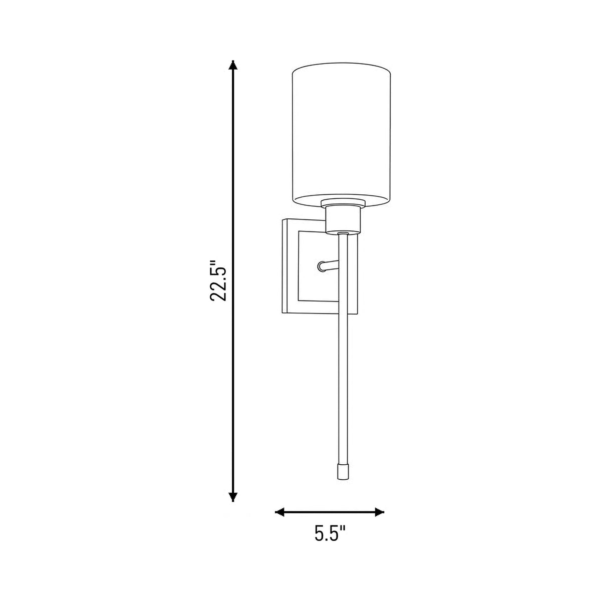 Alvara Wall Light - line drawing.