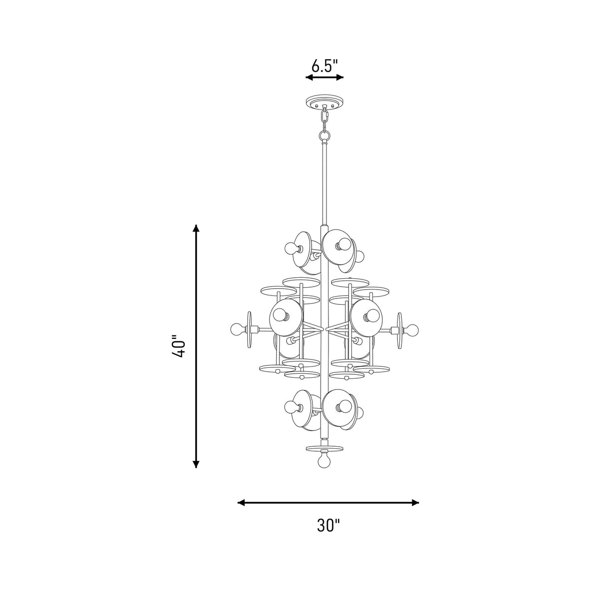 Amani Chandelier - line drawing.
