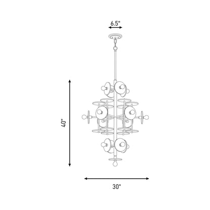Amani Chandelier - line drawing.