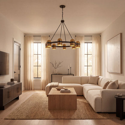 Andover Chandelier in living room.
