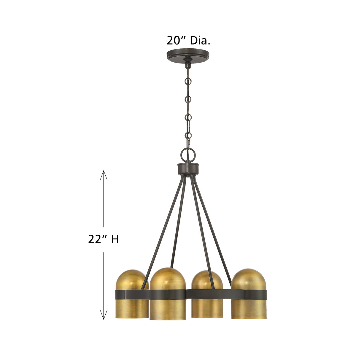 Andover Chandelier - line drawing.