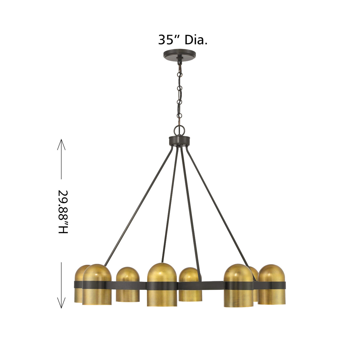 Andover Chandelier - line drawing.